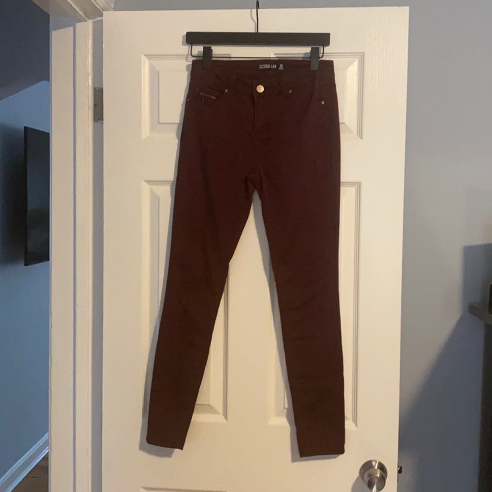 Design Lab Maroon Denim Pant size 25